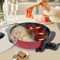 Pot de canard mandarin de 6l, Double marmite à Fondue chinoise, grande capacité, multifonctionnel, rouge, pour fête à la maison 2