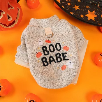 Halloween Pumpkin Ghost Pet Pullover 1