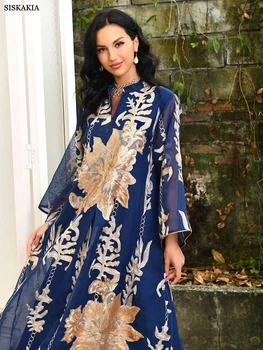 Abayas For Women Luxury Sequins Embroidery Party Dresses Moroccan Caftan Turkey Arabic Jalabiya Islamic Ethnic