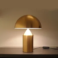 Modern Bedroom Decoration Mushroom Table Lamp Plating Iron Body LED Plug In Desk Lights Cafe Bar Hotel Table Lustres With Switch 2