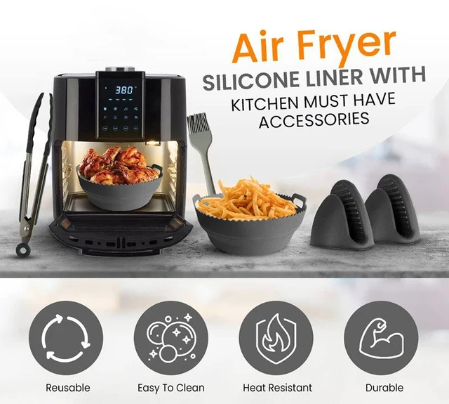 Set 3 Cestelli Per Friggitrice Ad Aria - Griglie Acciaio Inox Multistrato - Foto 3