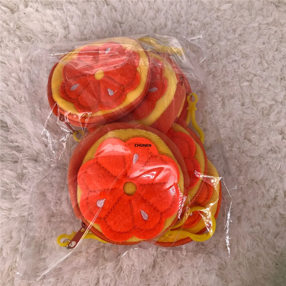10PCS, 8CM 멀티 모델 새로운 과일 플러시 장난감 가방, 레이디 소녀의 플러시 지갑 동전 가방 주머니