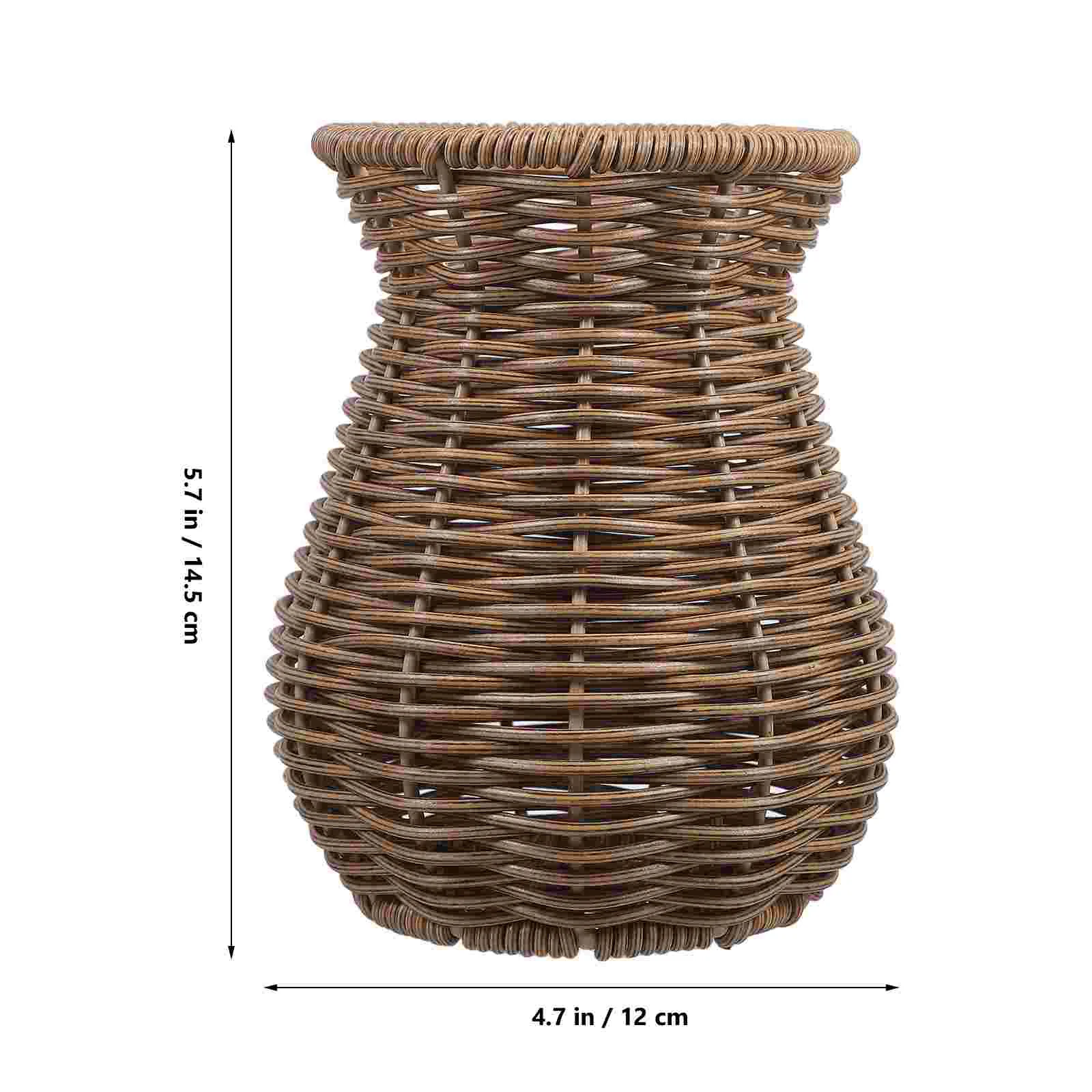 Decorative Vase Dried Flower Holder Vases Simple Flowers Imitation Rattan Basket Simulation 6