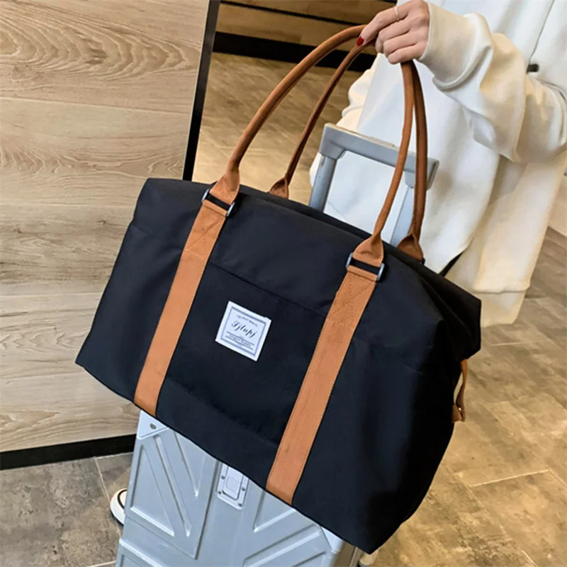 Travel Bags Canvas Tote Bag Leisure Bag Fashion Large Women Cabin Tote Handbag Oxford Cloth Canvas Waterproof Shoulder Weekend Overnight Bag