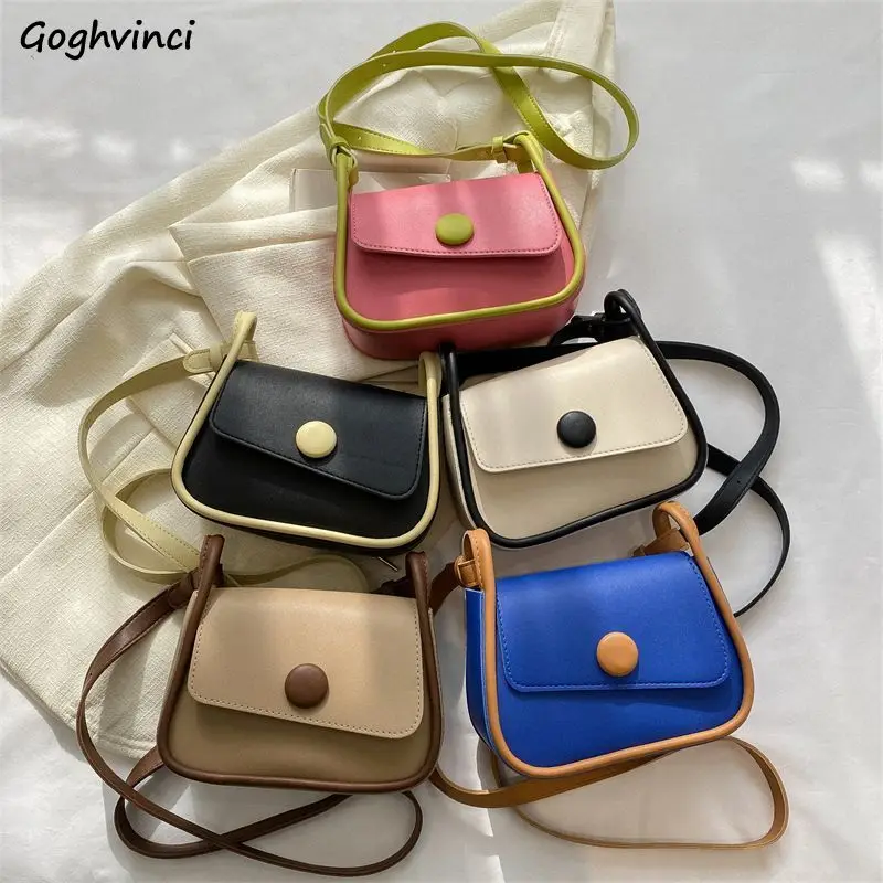 Women Mini Bags Fashion Panelled PU Leather Flap Bag All-match