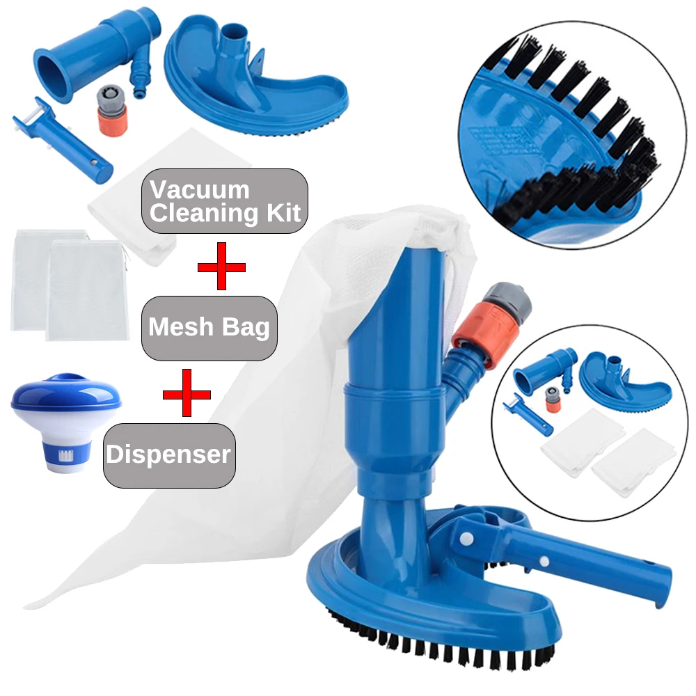 Swimming Pool Vacuum Cleaner Cleaning Disinfect Tool Set Suction Head Pond Fountain Spa Pool Cleaning Brush EU Cleaner pool cleaning tool swimming pool cleaning kit pond vacuum cleaner pool cleaning brush