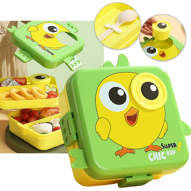 Fiambrera De Silicona Irrompible Para Niños PrimaStella - Verde, Con Divisiones, Cabe En Lonchera Estándar, Ideal Para Comida Escolar