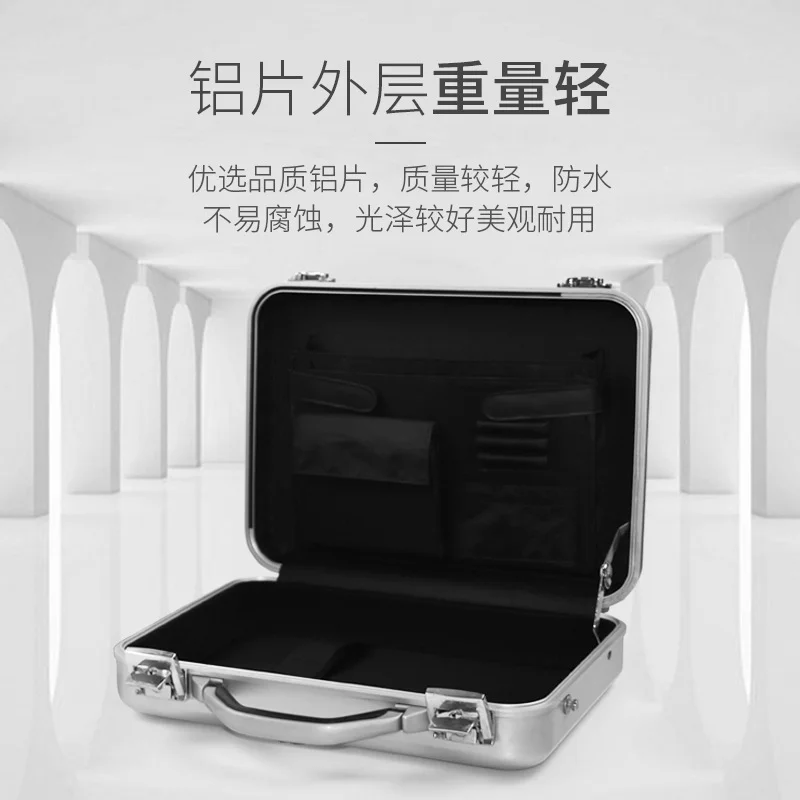 Tragbare Aluminium Legierung Koffer Toolbox Business Wasserdichte Reise  Lagerung Tasche Laptop Tablet PC Fall Wertsachen Safe - AliExpress