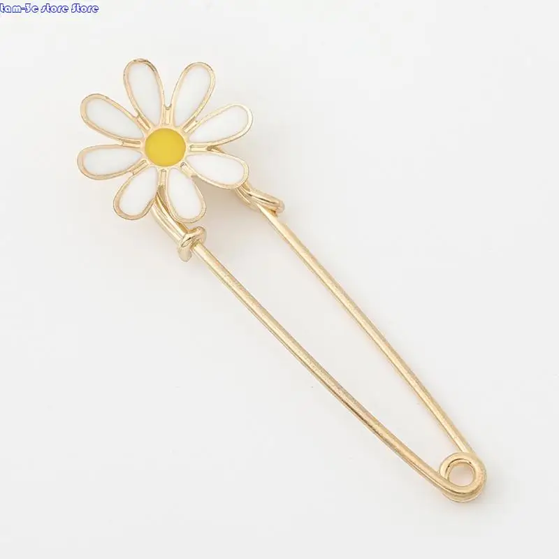 D0UA 10pcs 꽃 안전 핀 가디건 칼라 칼라 클립 장식 브로치 청바지 허리 조향자 바지 셔츠 드레스를위한 핀