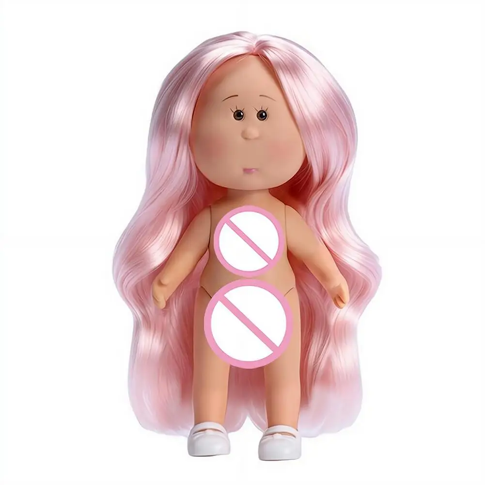 14cm Mini-Kartoffelpuppe mit 5 beweglichen Gelenken, DIY Vinyl-Süße Puppen, Spielzeug mit lockigem Haar, 14cm Vinylpuppe mit Bohnenaugen, dunkelhäutige Anziehpuppe – Detail 15