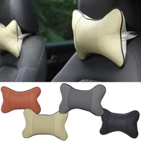 Car Neck Pillows Both Side Pu Leather 1pcs Pack Headrest For Head Pain Relief Filled Fiber Universal Car Pillow 2