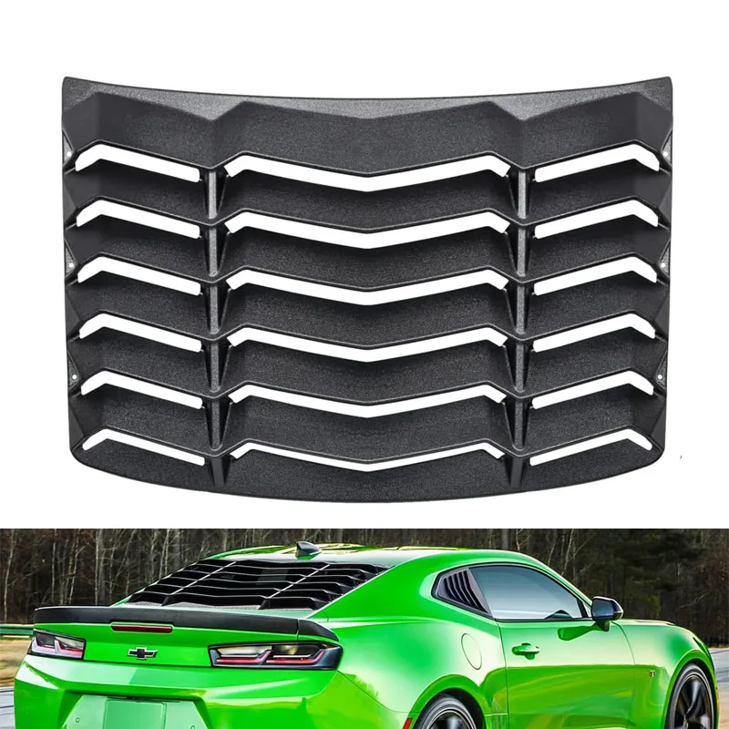 

Rear Window Louvers for Chevrolet Chevy Camaro 2016 - 2023 Windshield Sun Shade Cover Vent Scoop GT Lambo Style Custom , ABS