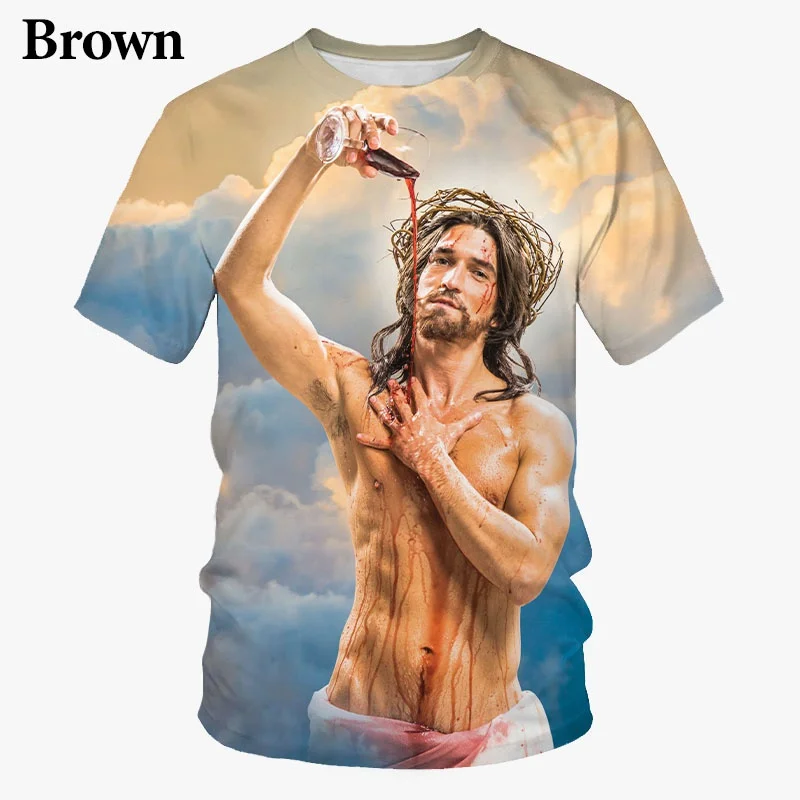 

Funny Jesus Poster 3D Printed T-Shirt God Christian Unisex Faith Short Sleeve Top