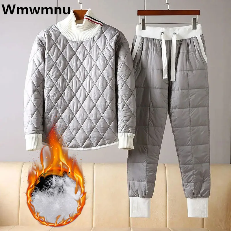 

Windbreak Down Cotton Tracksuit 2 Piece Set Winter Warm Casual Turtleneck Sweatsuits Conjuntos Thicken Harem Jogger Pants Outfit