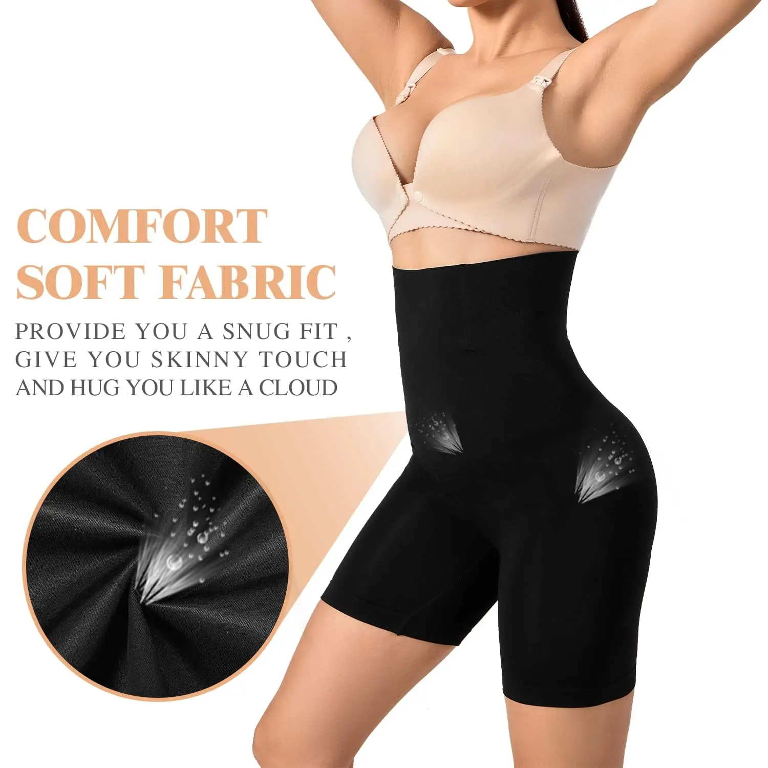 CHICFAN Shapewear High Waisted Tummy Control Body Shaper - Butt