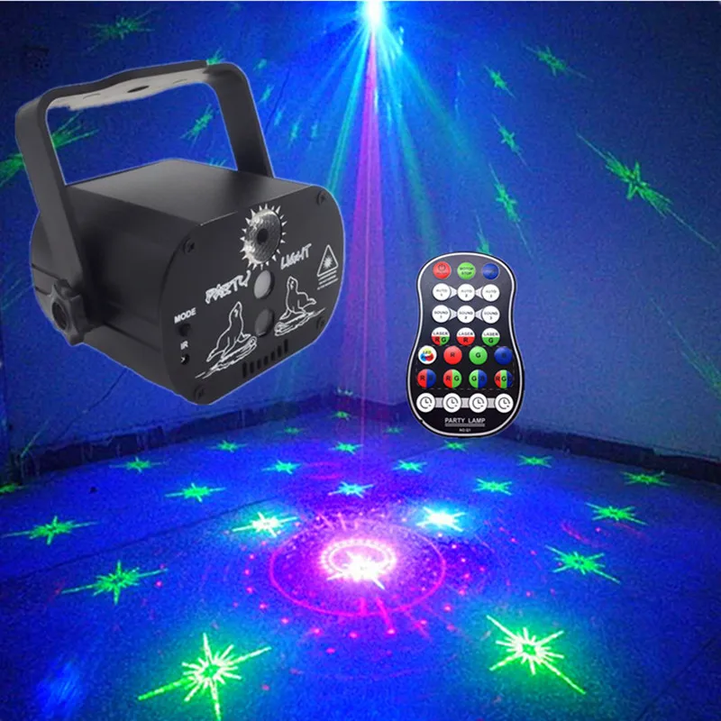 RGB Stage Lighting Music Led KTV Bar Disco Party Lights Usb Power Laser Projector Lights Atmosphere Effect Lamp DJ Controller