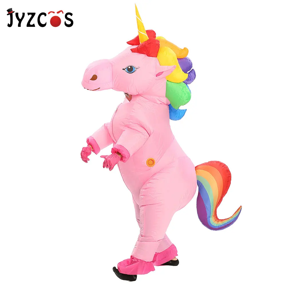 

JYZCOS Inflatable Unicorn Costume Adult Kids Rainbow Halloween Costumes for Women Men Carnival Mascot Purim Christmas Cosplay