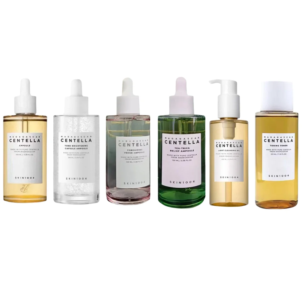 Centella Hyaluronic Waterproof Sunscreen Moisturizing Toner Calming Brightening Face Serum Capsule Ampoule Skin Care Set 3