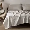 100% Pure Linen Bed Sheets Stone Washed French Linen Solid Color Breathable Durable for Hot Sleepers 1 PC Flat Sheet Bedsheets 1