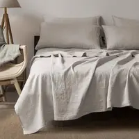 100% Pure Linen Bed Sheets Stone Washed French Linen Solid Color Breathable Durable for Hot Sleepers 1 PC Flat Sheet Bedsheets 1