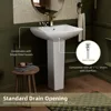 Modern ‎‎‎Rectangular Sytle Pedestal Sink for Tiny Bathrooms, L Pedestal Sink Combo with Overflow and 1 Pre-Drilled Faucet Hole 5