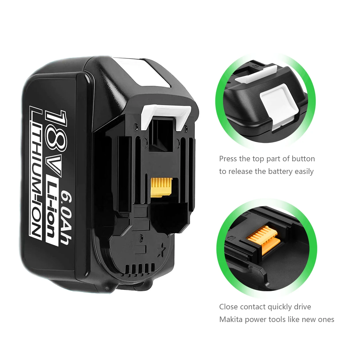 

Original 18V Makita 6000mAh Lithium ion Rechargeable Battery 18v drill Replacement Batteries BL1860 BL1830 BL1850 BL1860B·