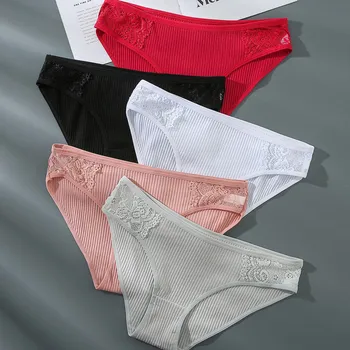 3 pezzi di colore solido da donna sexy mutandine di cotone 100% pantaloni a triangolo da donna abbigliamento aderente da donna biancheria intima da donna 1