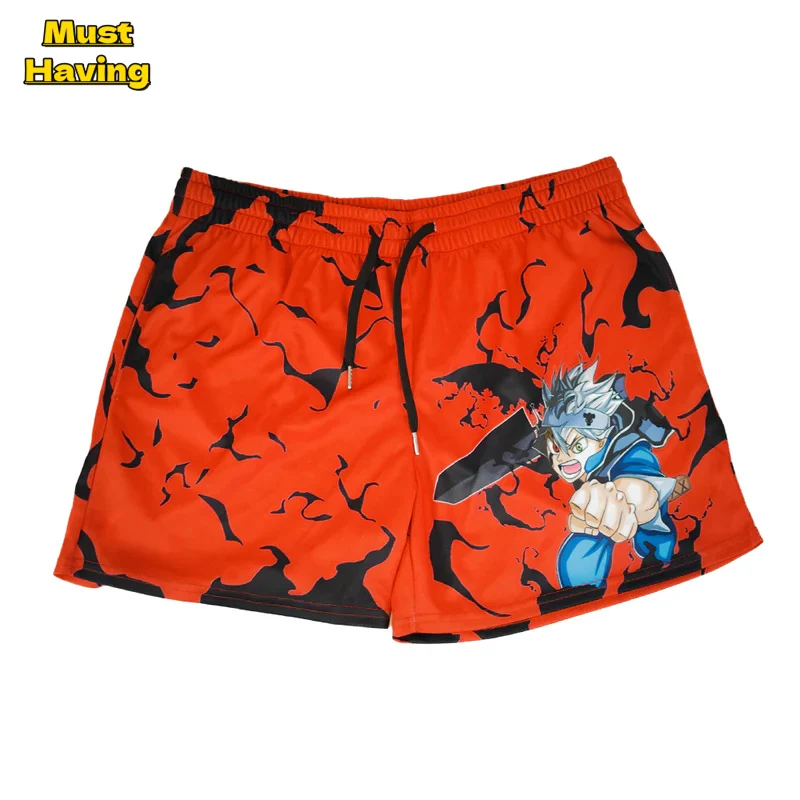 

Black Clover Anime Gym Shorts for Men Quick Dry Breathable Mesh Shorts with Pockets Athletic Workout Fitness Running Jogging
