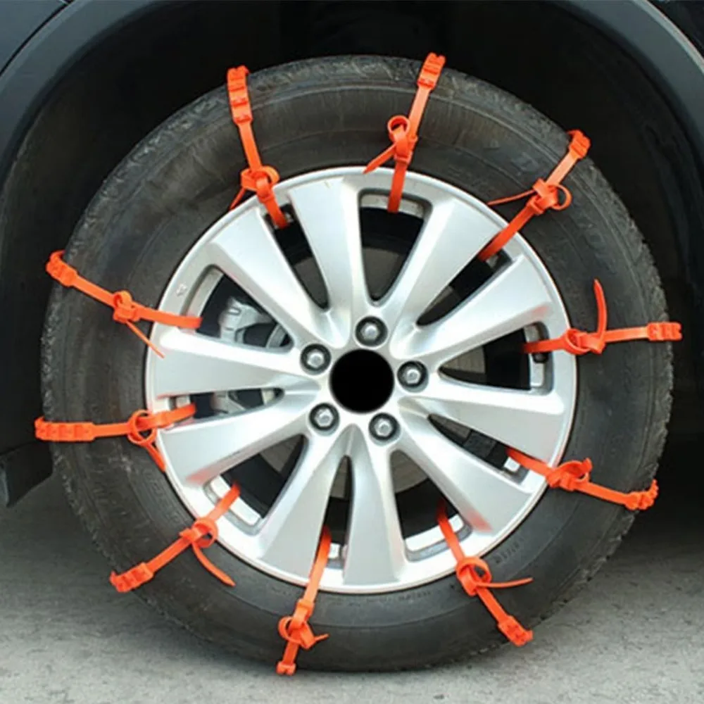 Car Snow Chains Anti Skid Tire Chains Traction Ice Mud Anti-skid Snow Anti Tire Car Plastic 10pcs