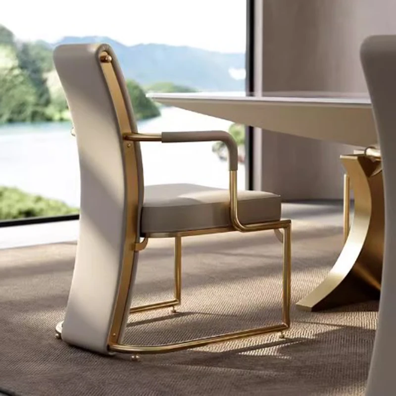 White Restaurants Dining Chair Kitchen Arm Rest Modern Nordic Dining Chair Living Room Italian Silla Comedor Home Furniture