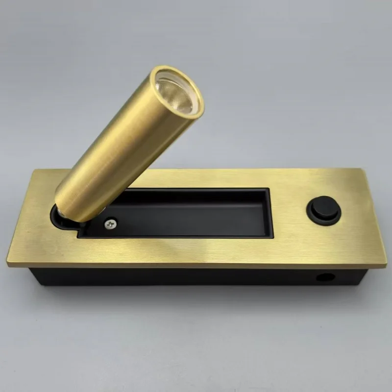 Modern minimalist bedside lamp reading light with switch wall lamp hotel bedroom bedside small spotlight rotatable lam