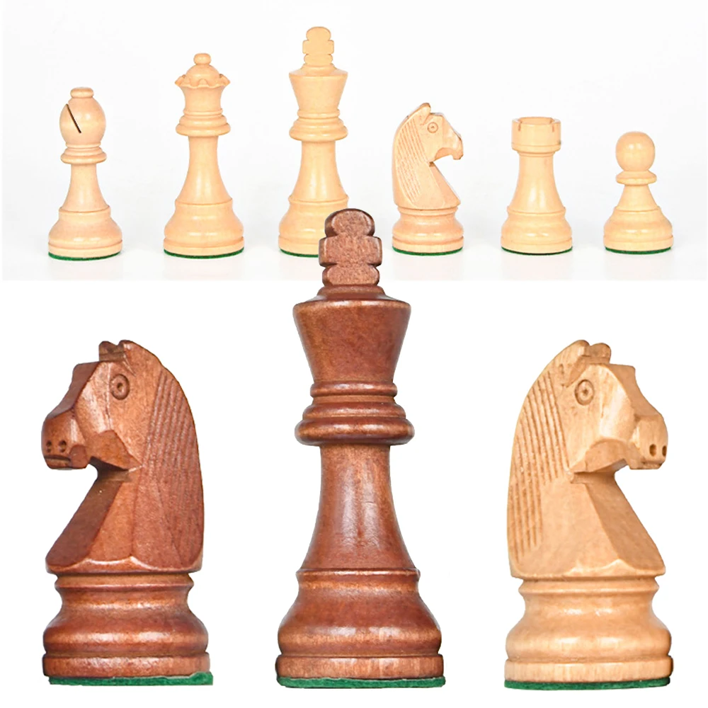Wooden Chess Pieces 3.75in King Heavy Weighted Board Game With 2 Extra Queens 34 pcs Tournament Chessmen board game wooden chess table games chess pieces
