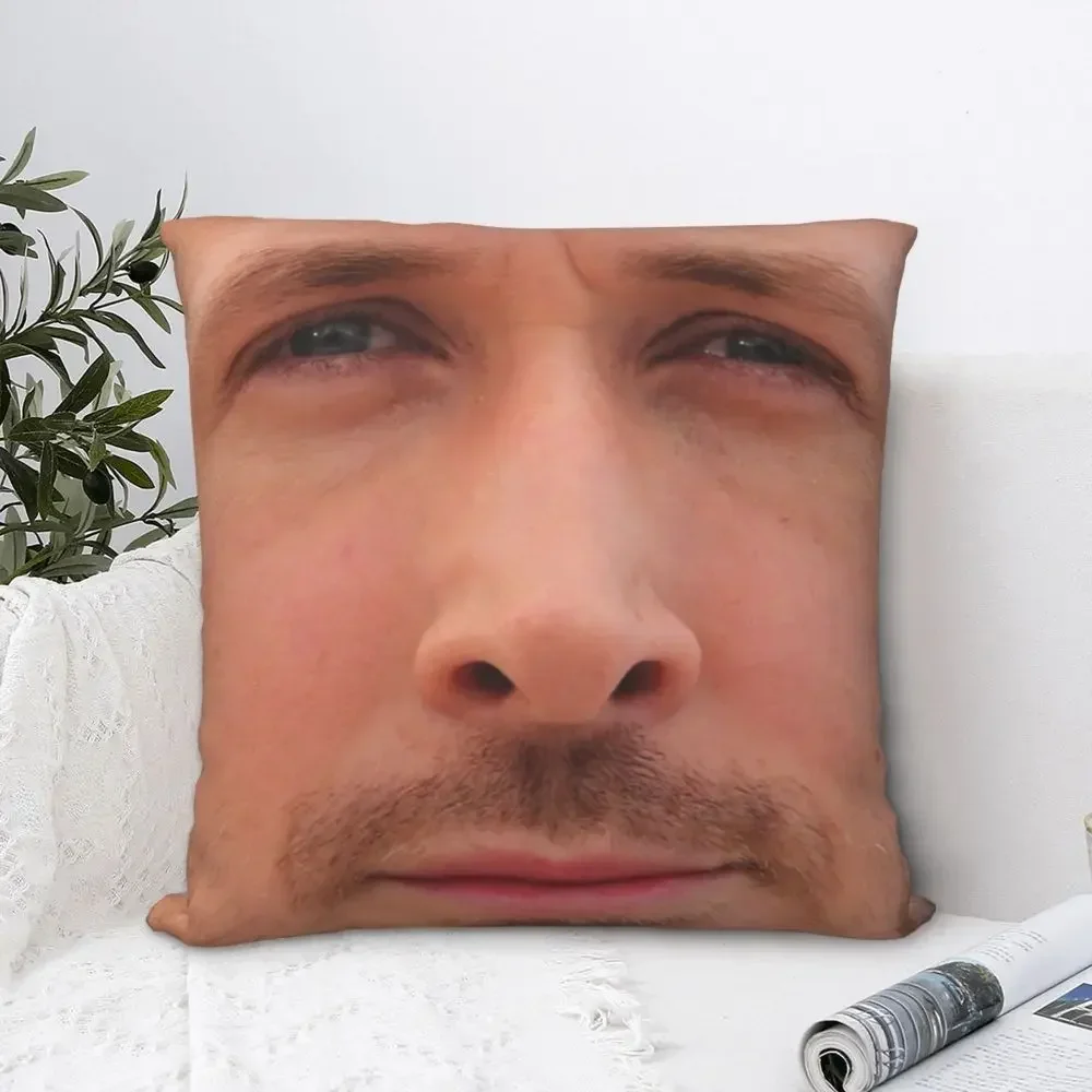 Description Picture 5 of item1pc Ryan Gosling Face printing Square Pillowcase Polyester Pattern Zip Decor Pillow Case Home Cushion Cover 45x45cm35x35cm