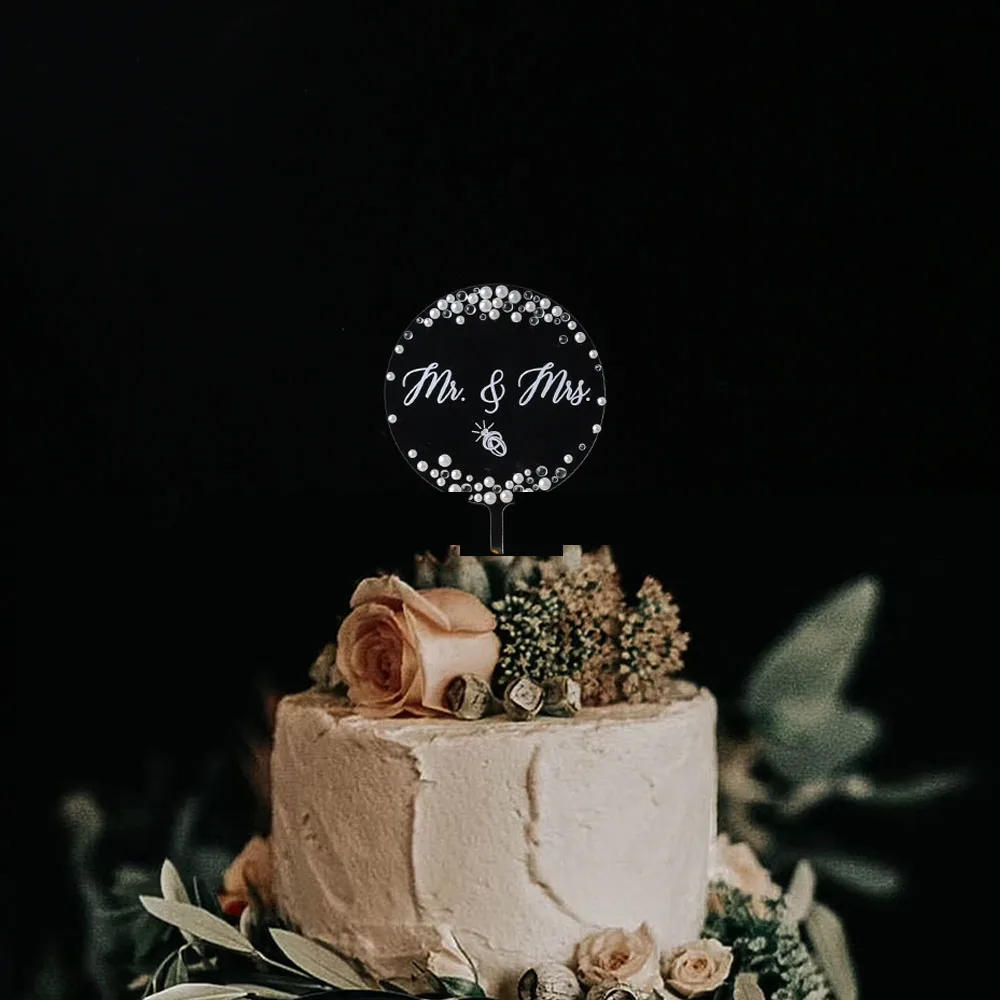 Why 10,000+ Couples Choose This Mr and Mrs Cake Topper with Real Crystal & Pearl De... - SKU MMCT0936 - UGI Packaging