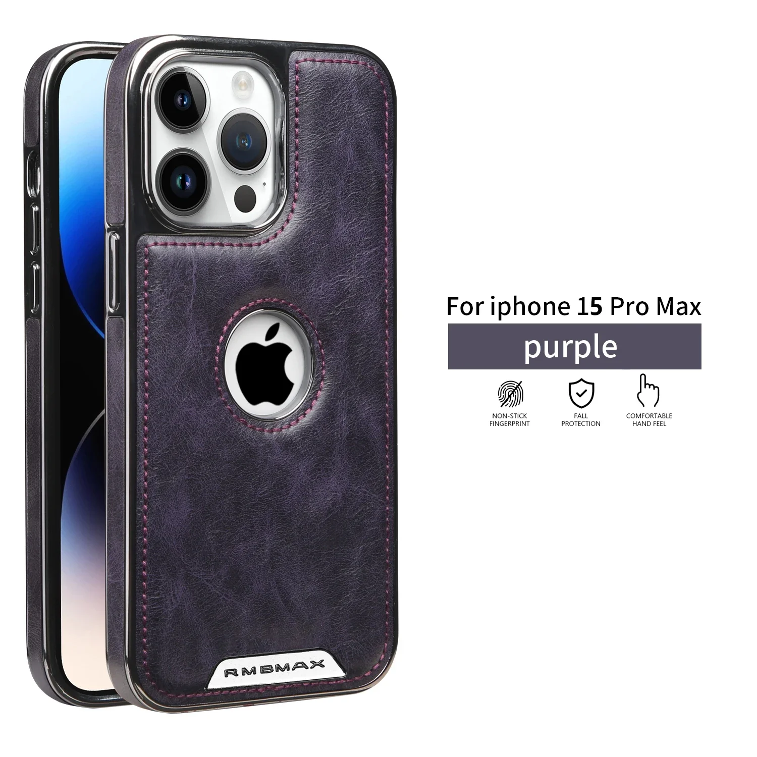 Luxury Leather Magnetic Phone Case with Hollow Logo and Wireless Charging Compatibility