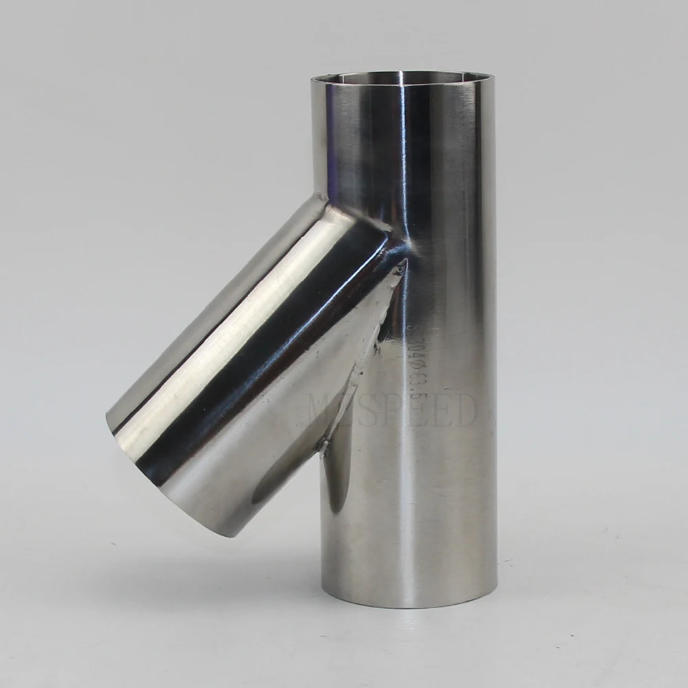 304 Stainless Steel 45 degree tee Stainless Steel Bevel 1.5 mm 2 thick tube OD 19mm-51 mm