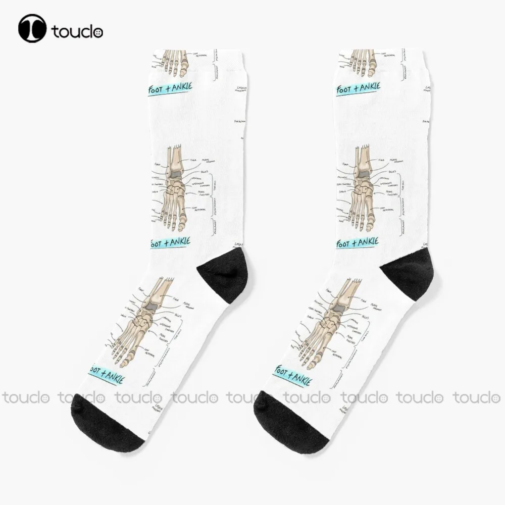 

Boney Anatomy Of The Foot And Ankle Socks Halloween White Soccer Socks Personalized Custom Unisex Adult Teen Youth Socks Cartoon