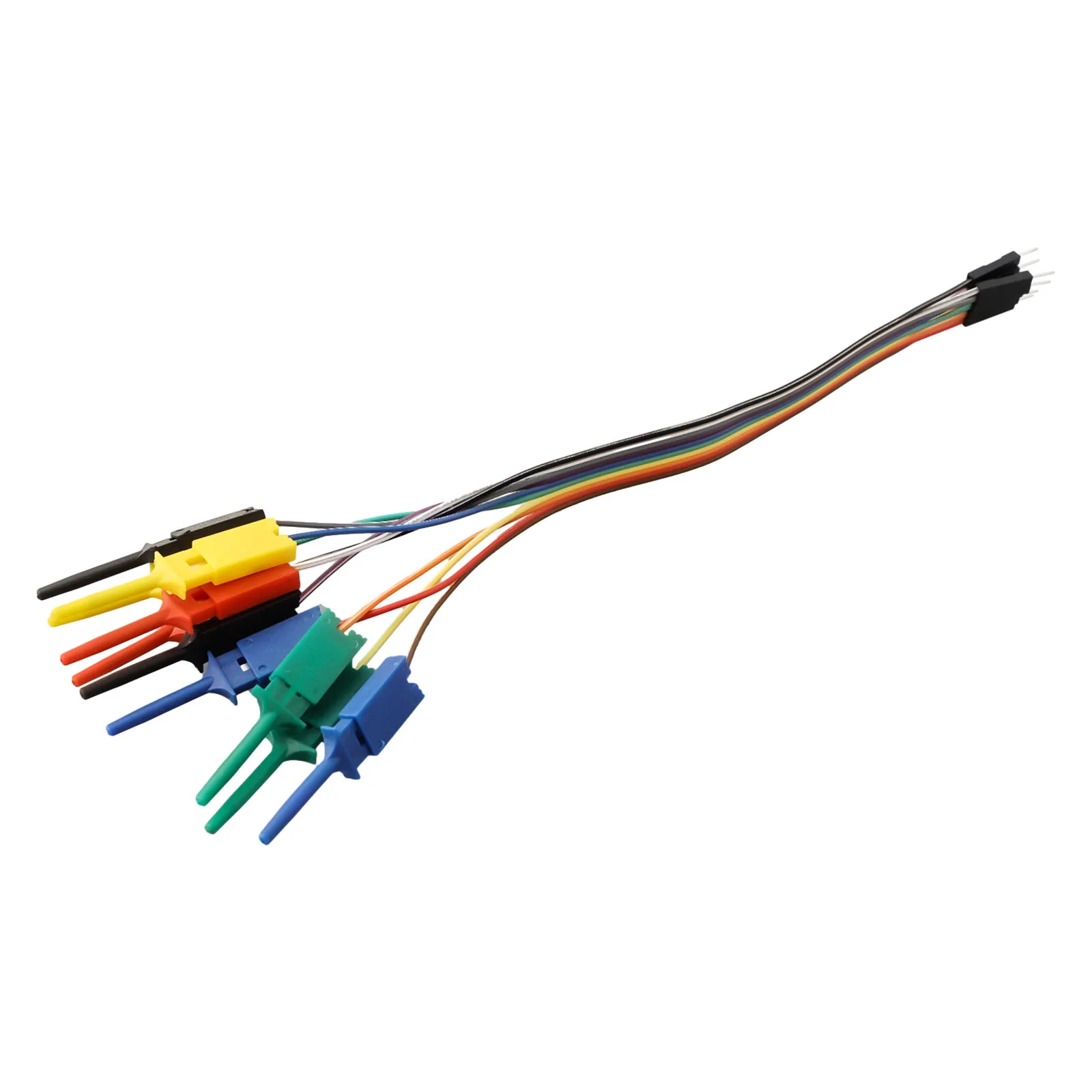 20cm 10 Pins Logic Analyzer Cable Test Lead Hook Cable Clamp 5Color Probe Testing Electrical Equipment High Efficiency
