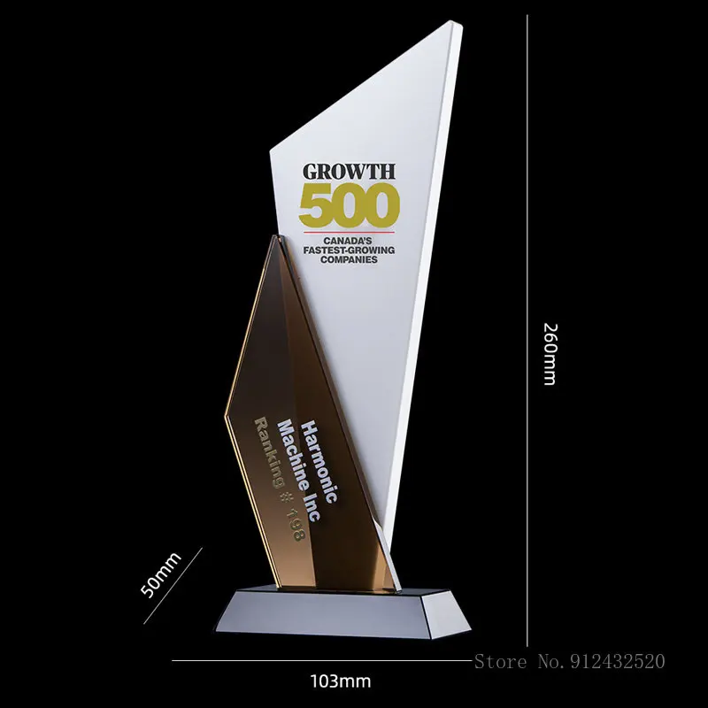 Creative Customized K9 Crystal Trophy, Engraved Upscale Authorization Plate, Honor Award, Excellent Employee Trophy, 1Pc