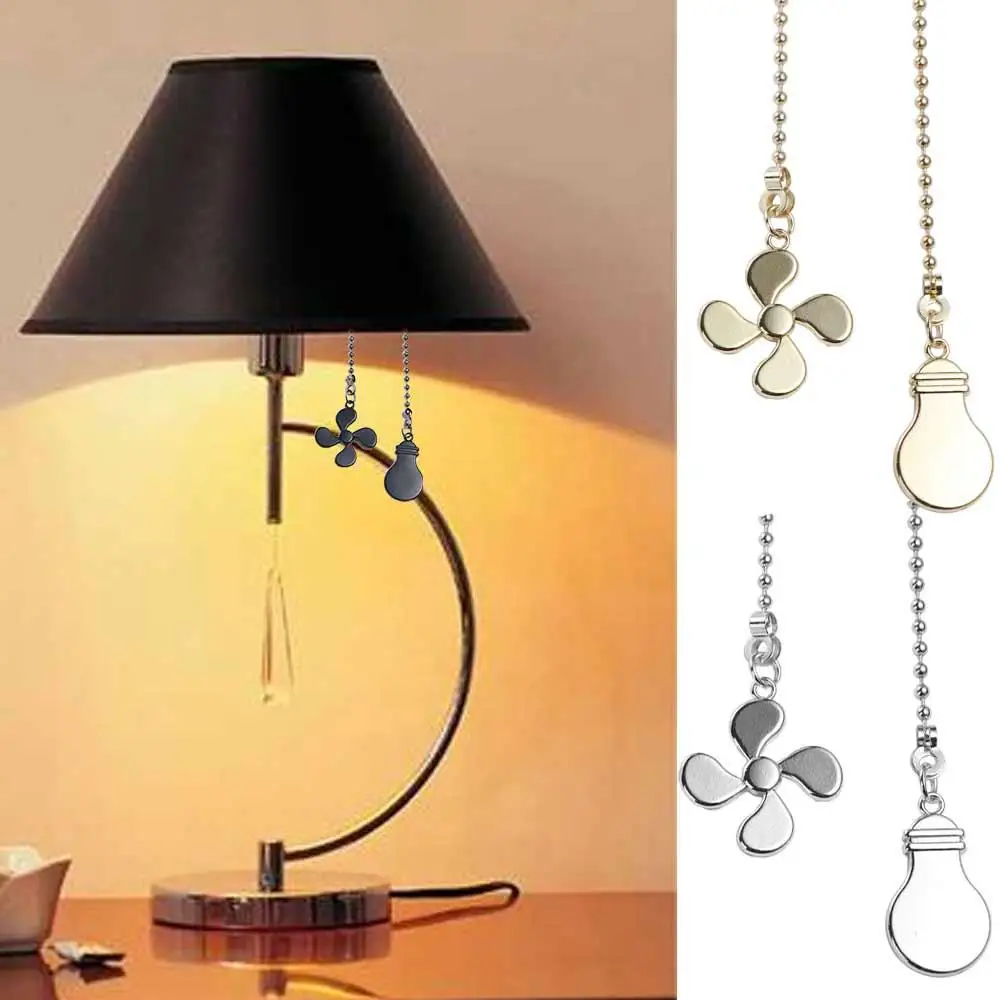 

Light Shape Ceiling Fan Pull Chain Beaded Ball Pulls Fan Shape Metal Fan Extension Chain Hanging Chandelier Pull Chain Pendant