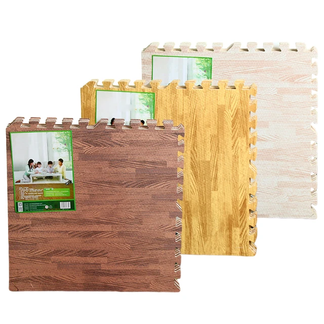 Anti-Fatigue Mats Interlocking Wood Pattern EVA Foam Gym Flooring