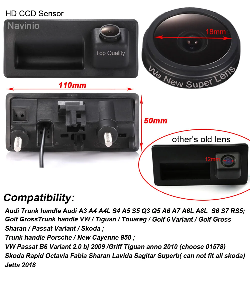 Auto Achteruitrijcamera Voor VW Voor Sharan 2010~2019 CCD HD AHD