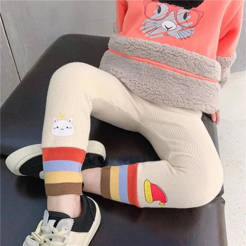 سراويل ضيقة للفتيات ذات ملمس مخملي - سراويل قابلة...