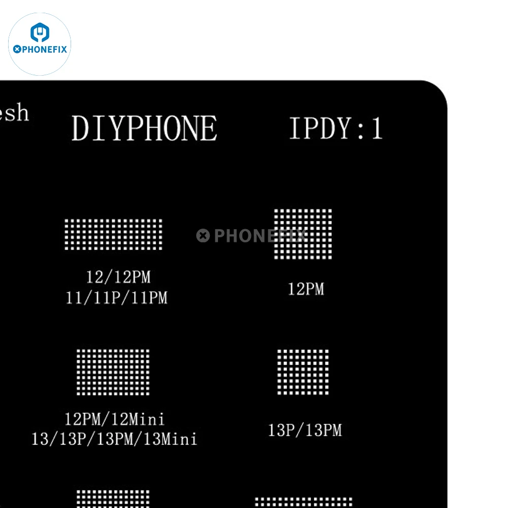 DIYPHONE IPDY1 BGA Reballing Stencil 0.12mm per iPhone da 11 a 15 Pro Max Mini 11Pro 12Pro 13Pro Max schermo LCD strumenti di riparazione IC