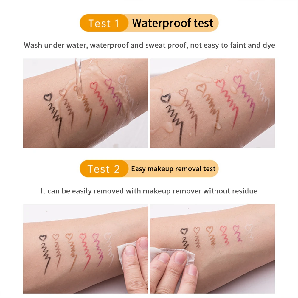 Eyeliner Pen Waterproof Eyeliner Pen Smooth Matte Black Brown Gel Quick-drying Long Lasting Pencil