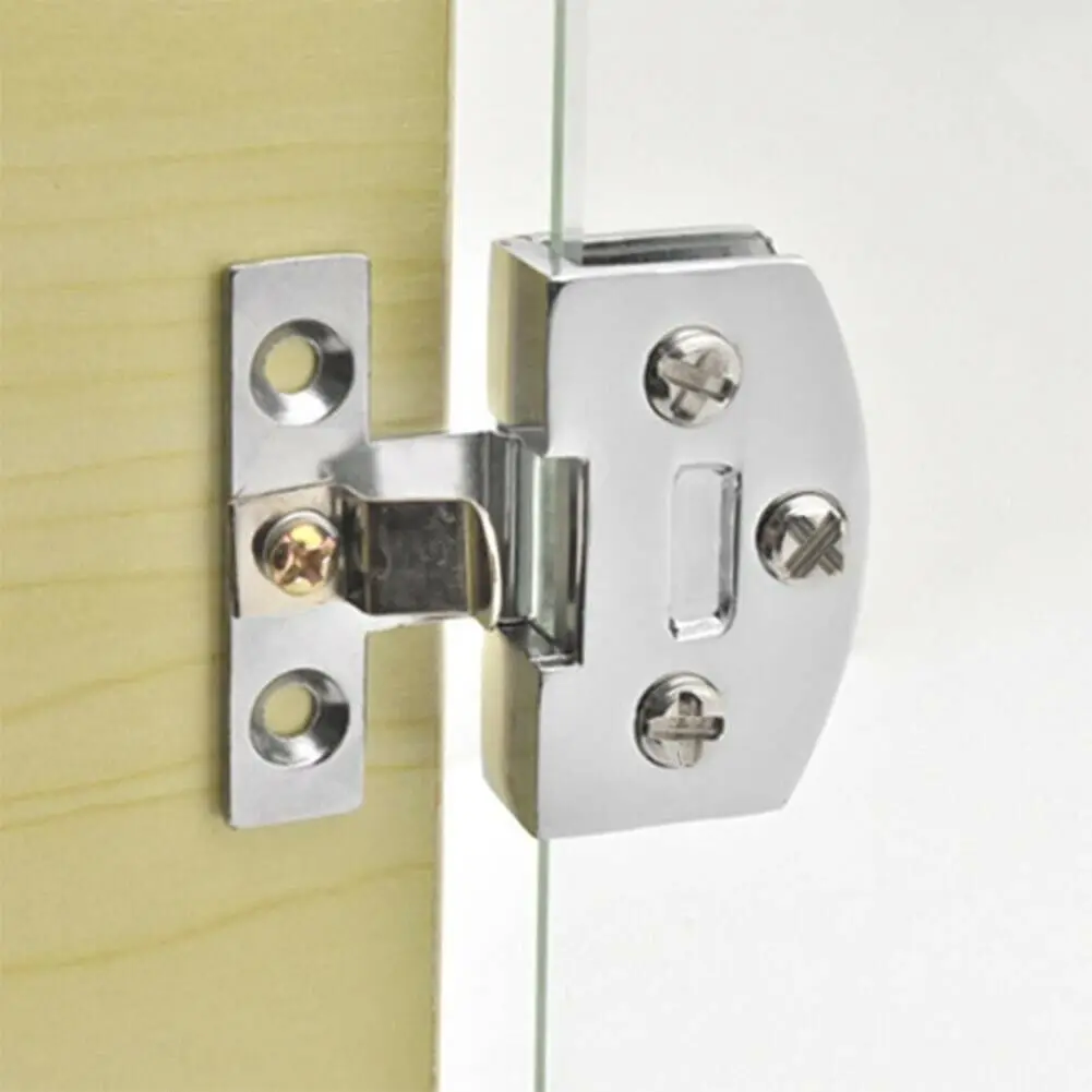 

10pcs Glass Door Hinge With Screws Cupboard Display Cabinet Gate Clamp Furniture Hardware For 5-8mm Glass Door Cabinet