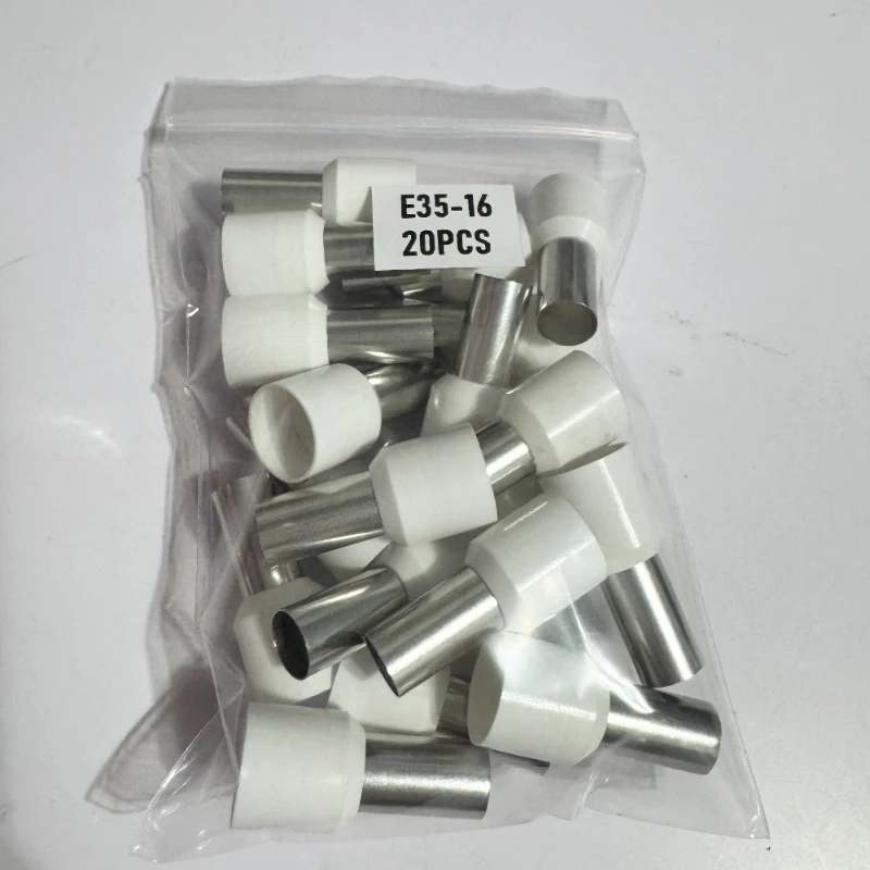 Wire Insert 35mm&sup2; Starfix A.W.G#2 Insulated Ferrules Cable Lug End Connector Cold Crimping Copper Terminal E35-16 20PCS wire connectors,terminal connector,copper wire lugs