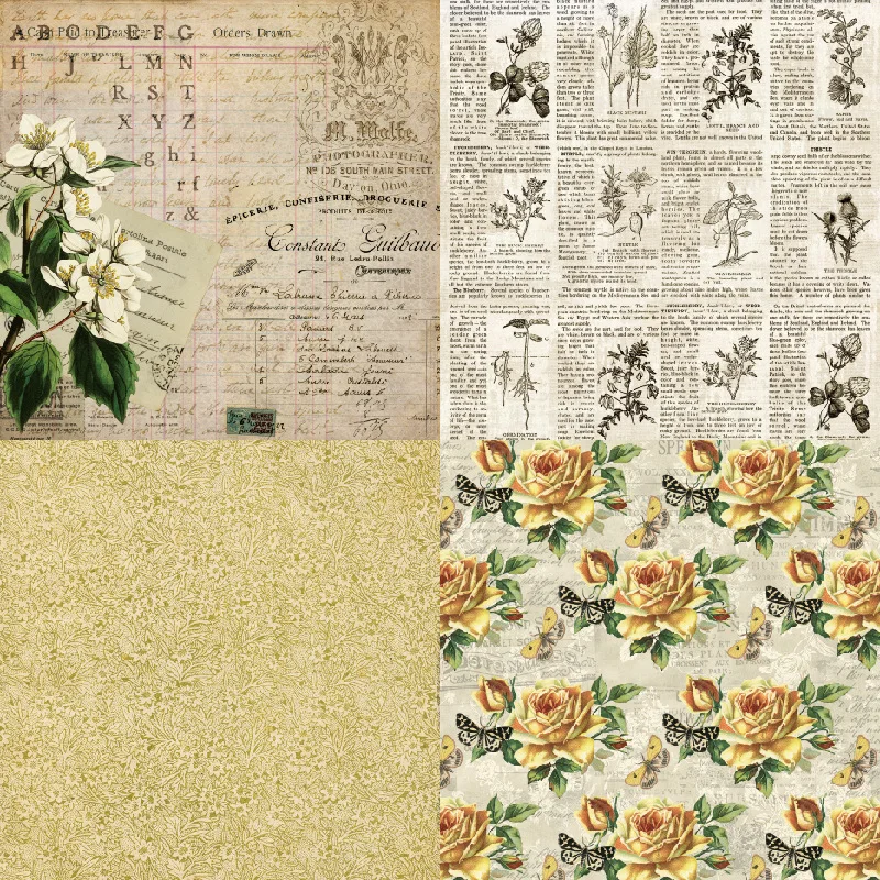 12 Sheet 6 Vintage Floral Scrapbook Paper Pad Handmade Craft Paper  Single-Sided Cardstock Pattern Paper Scrapbooking Supplies - AliExpress