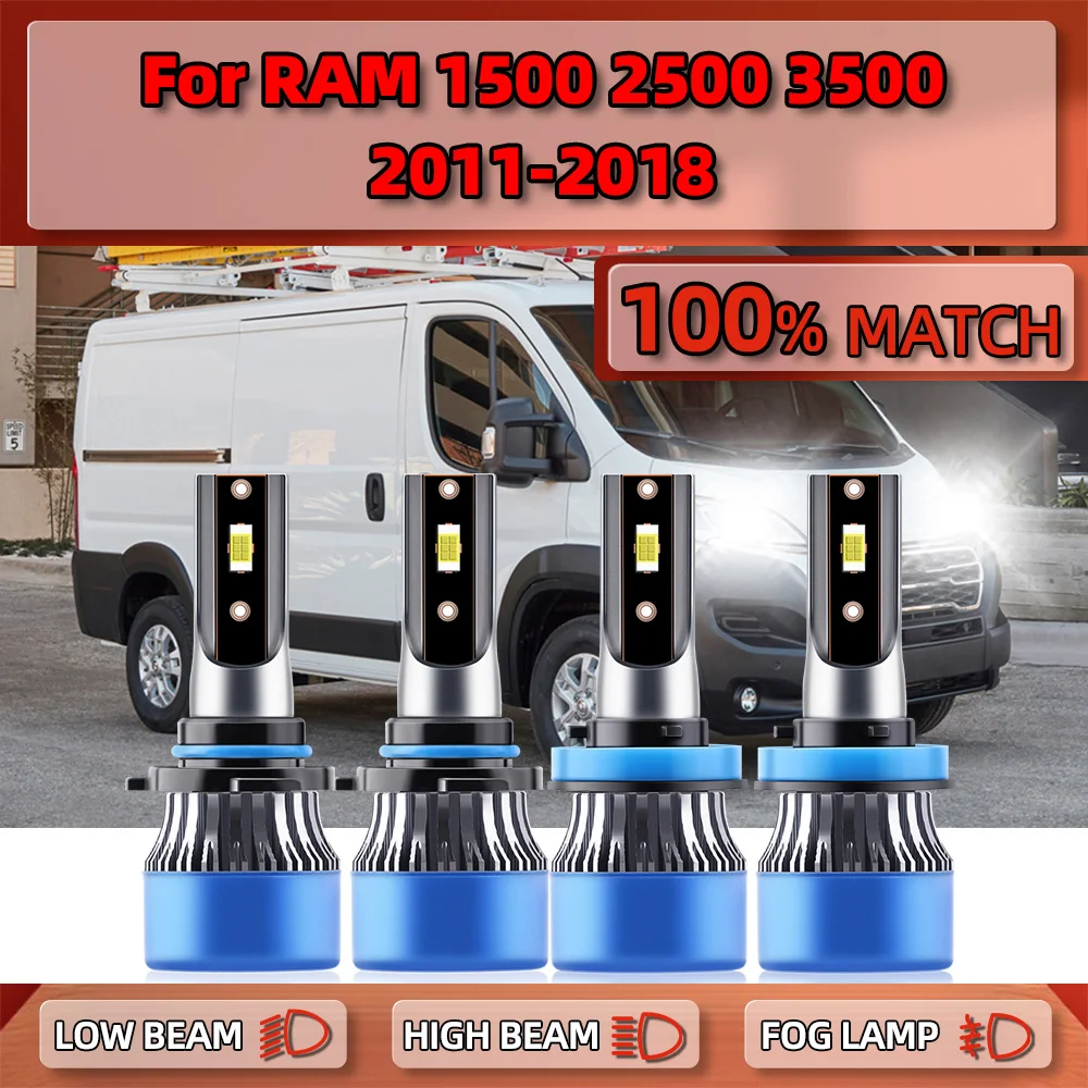 

40000LM LED Canbus Car Headlight Bulb H11 HB3 9005 Turbo Auto Lights 12V For Dodge RAM 1500 2500 3500 2011-2015 2016 2017 2018