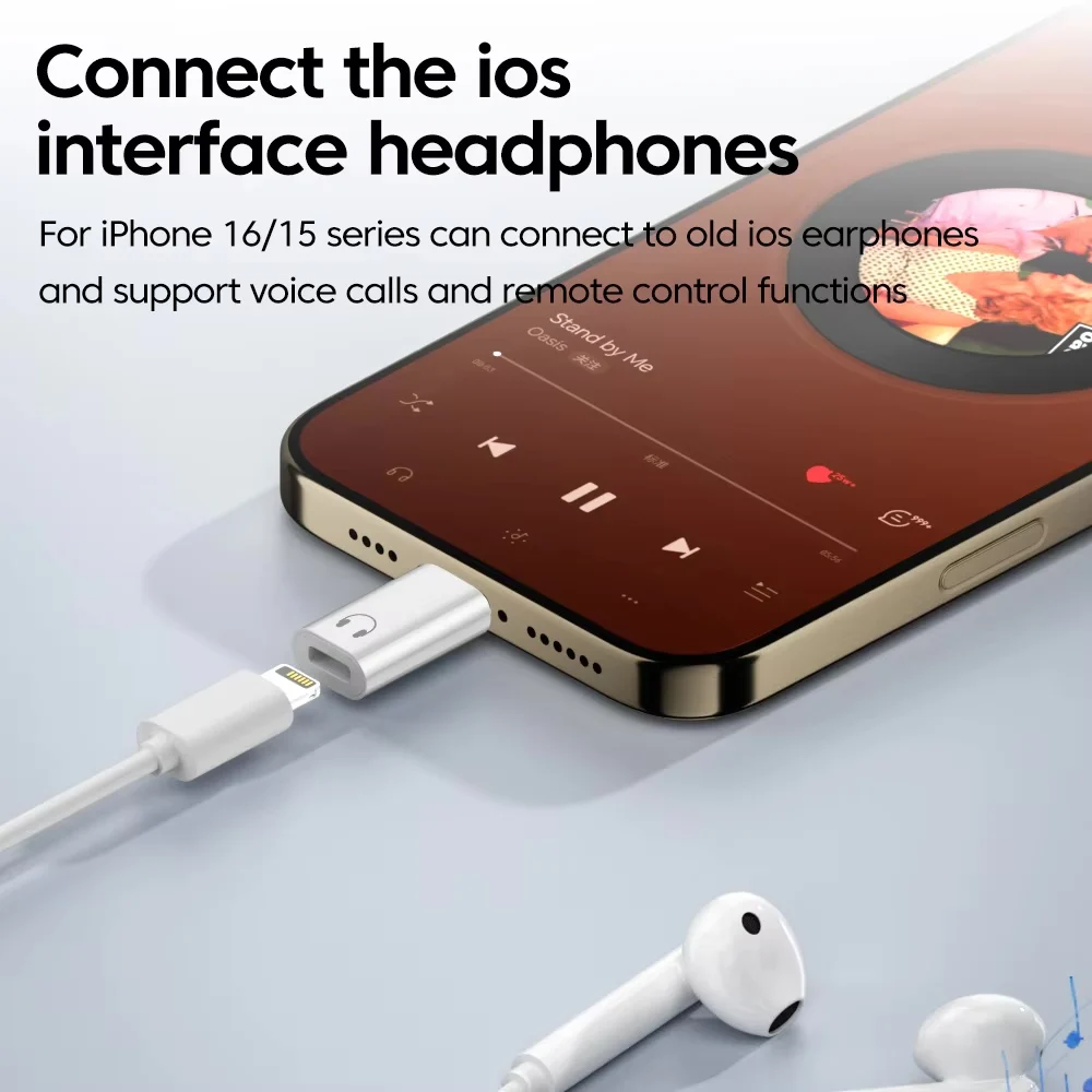 Type C To IOS Headphone Audio Adapter USB C Male To IOS Female Connectors for IPhone 16 15 IPad Samsung Earphone Converter Hao Bo